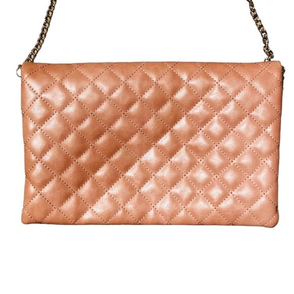 Moda Luxe Blush Pink Quilted Crossbody Purse - Picture 3 of 4